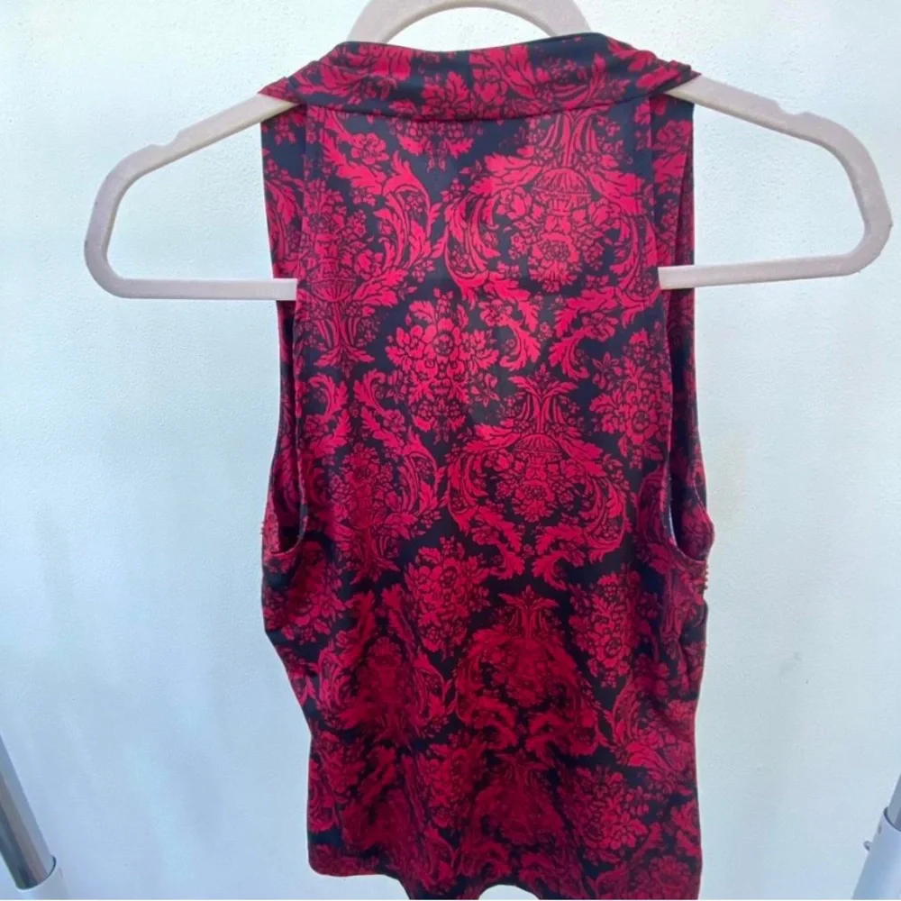 Y2K INC Black & Red Beaded Floral Whimsygoth Fairy Top Size Medium - Picture 5 of 7